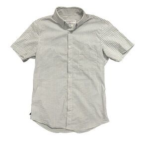 Mizzen and Main Medium Trim Fit Striped Short Sleeve Button‎ Down Polo